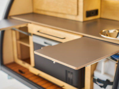 Folding tables in the kitchen